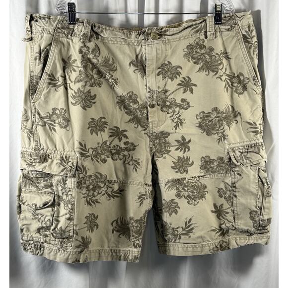 Wonderwall Broken In Cargo Shorts Tan Tropical Beach Resortware, 42, 87-24 - Picture 16 of 16